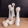 Vintage Milk Glass Bud Vases Set of 5 - 9" Anchor Hocking Stars and Bars Pattern - Mid Century White Glass Flower Vases - NextStage Vintage
