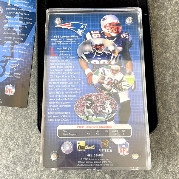 2002 Lawyer Milloy Gold Limited Edition Authentic Images Commemorative Card - NextStage Vintage