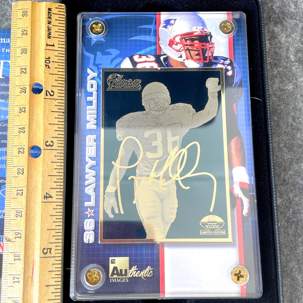 2002 Lawyer Milloy Gold Limited Edition Authentic Images Commemorative Card - NextStage Vintage