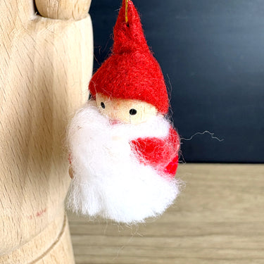 Pair of mini Santa ornaments - Retro Christmas decor - NextStage Vintage