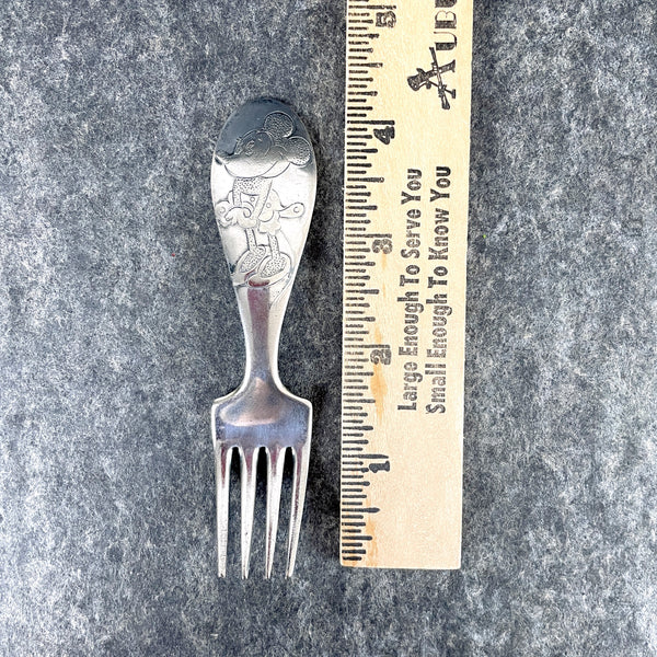 Minnie Mouse Disney Winthrop silverplate baby fork - 1940s vintage - NextStage Vintage