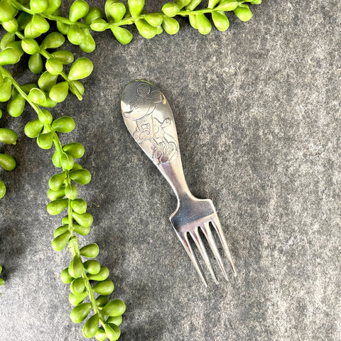 Minnie Mouse Disney Winthrop silverplate baby fork - 1940s vintage - NextStage Vintage