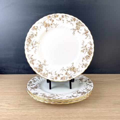 Minton Ancestral Gold dinner plates - set of 4 - 10 5/8" - NextStage Vintage