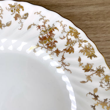 Minton Ancestral Gold Dinner Plate 10 5/8" Gold Floral & Gold Band #S-595