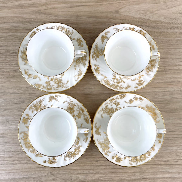 Minton Ancestral Gold flat cup and saucer - set of 4 - NextStage Vintage