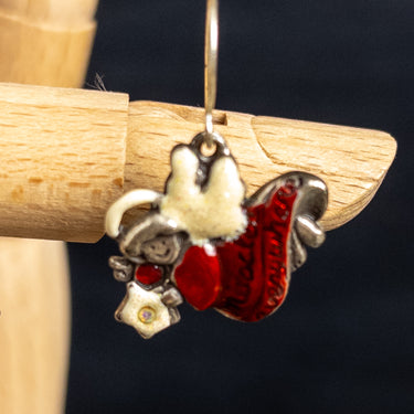 Vintage Christmas Angel Earrings "Miracles Everywhere" - Resin on Pewter - French Hooks