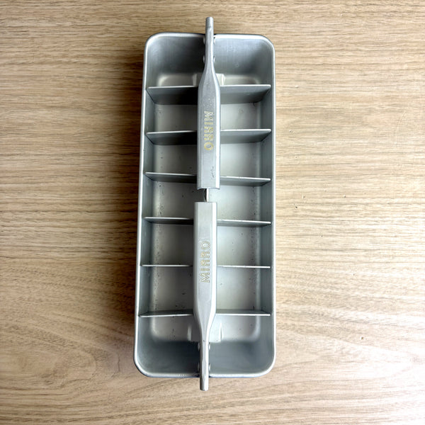 Mirro double lever handle aluminum ice cube tray - 1960s vintage