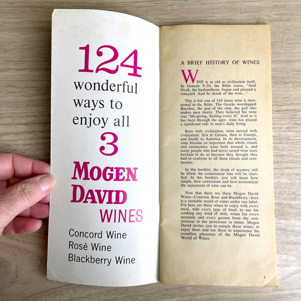 How to Eat, Drink, and Be Merry with Mogen David Wines recipe booklet - 1960s vintage