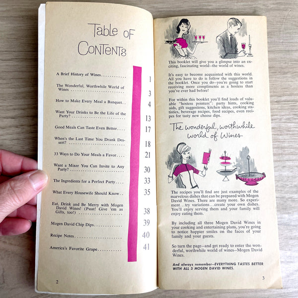 How to Eat, Drink, and Be Merry with Mogen David Wines recipe booklet - 1960s vintage