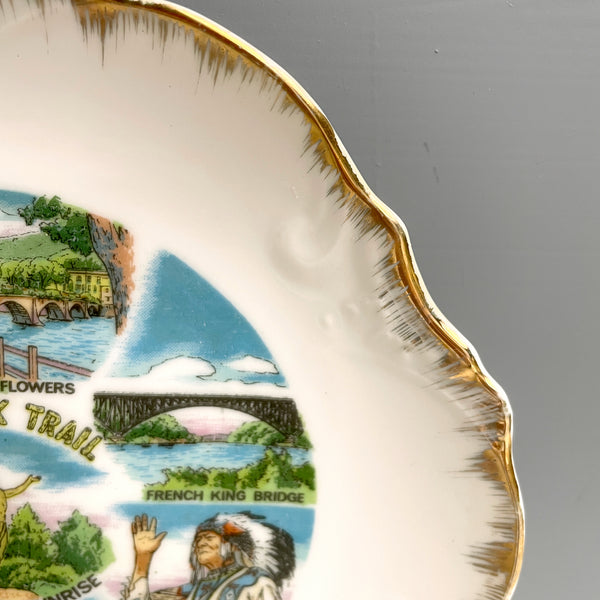 Mohawk Trail souvenir plate - 1950s souvenir