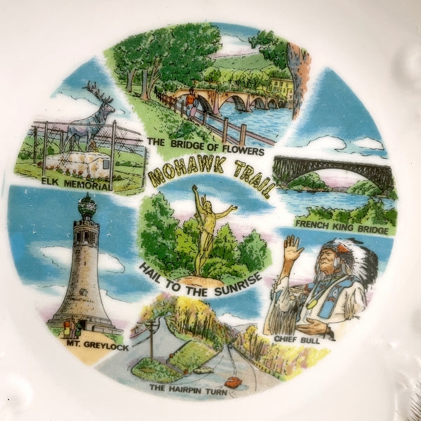 Mohawk Trail souvenir plate - 1950s souvenir