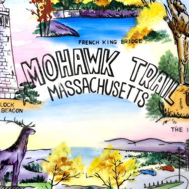Mohawk Trail Massachusetts souvenir plate - 1950s road trip souvenir - NextStage Vintage