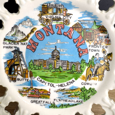 Montana souvenir state plate - 1960s roadtrip vintage - NextStage Vintage