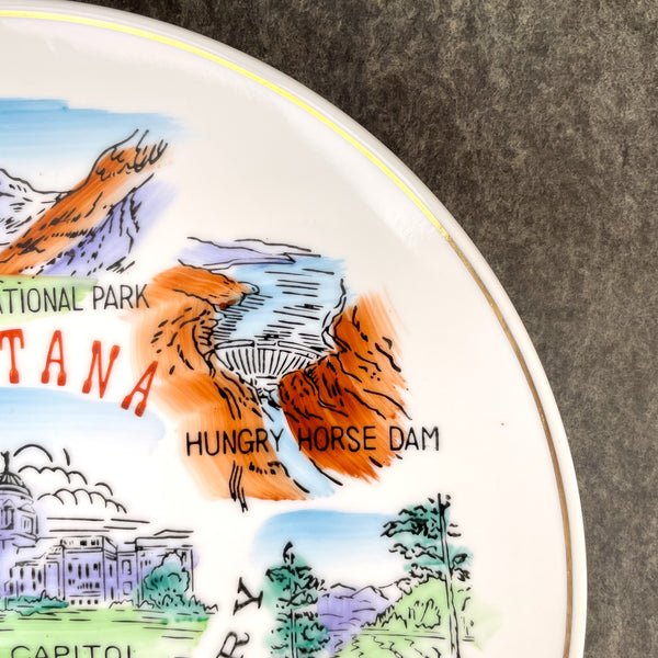 Montana Big Sky Country souvenir state plate - 1960s vintage - NextStage Vintage