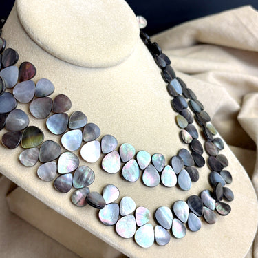 Lucoral gray mother of pearl double strand necklace - NextStage Vintage