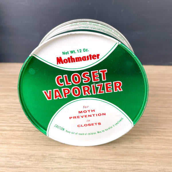 Mothmaster Closet Vaporizer moth prevention tin - 1960s vintage