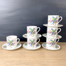 Mottahedeh Aviary pattern flat cups and saucers - set of 6 - NextStage Vintage