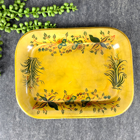 Tole painted trinket tray - 1960s hand painted decorative tray - NextStage Vintage