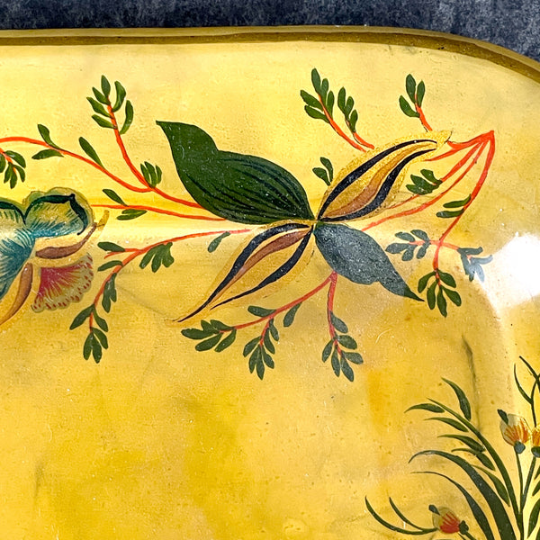 Tole painted trinket tray - 1960s hand painted decorative tray - NextStage Vintage