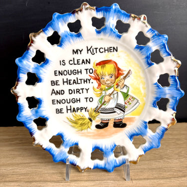 Vintage My Kitchen is Clean Enough Decorative Wall Plate - 7" - kitchen decor - NextStage Vintage