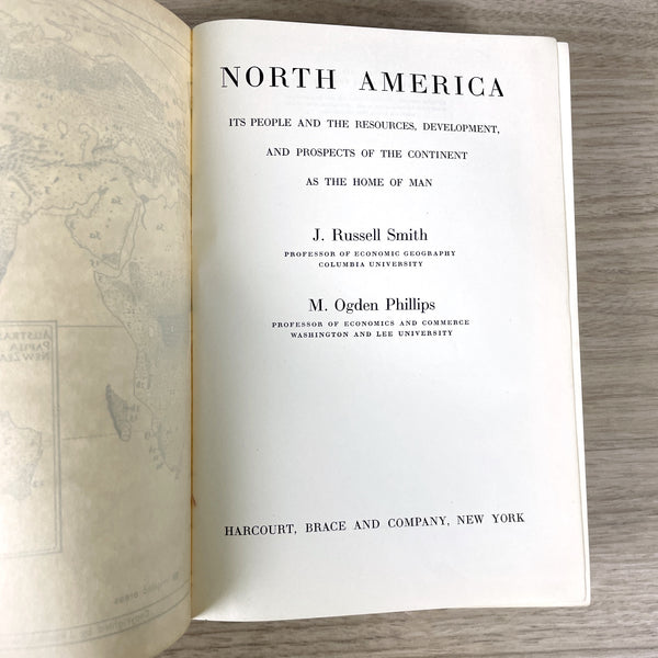 North America: Its People and The Resources, Development, and Prospects of the Continent as the Home of Man - 1942 hardcover - NextStage Vintage