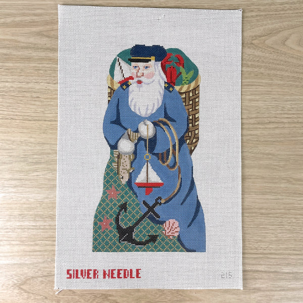 Silver Needle Nantucket Santa needlepoint canvas #215 - NextStage Vintage