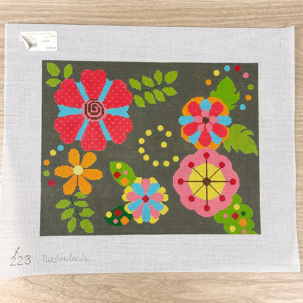 Needledeeva Retro Floral needlepoint canvas #223 - NextStage Vintage