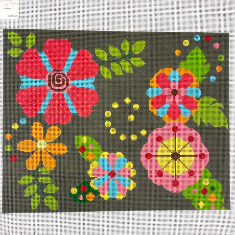 Needledeeva Retro Floral needlepoint canvas #223 - NextStage Vintage