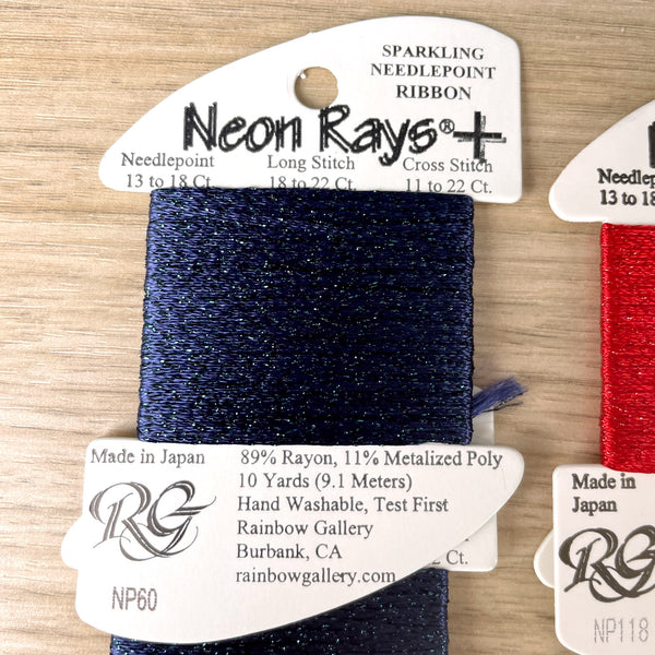 Rainbow Gallery Neon Rays+ Sparkling Needlepoint Ribbon - 14 cards - NextStage Vintage