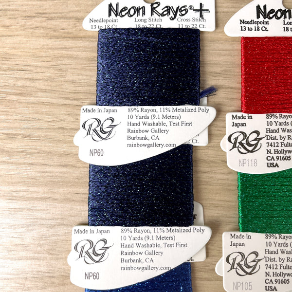 Rainbow Gallery Neon Rays+ Sparkling Needlepoint Ribbon - 14 cards - NextStage Vintage