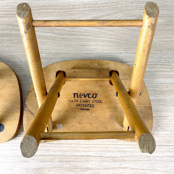 Nevco Fold'n Carry Stools - a pair - 1970s vintage - NextStage Vintage