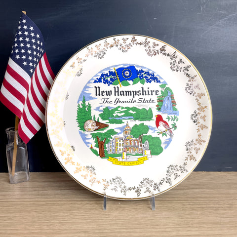 New Hampshire The Granite State souvenir plate - 1960s road trip souvenir