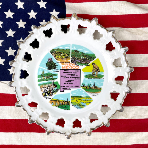 New Mexico state souvenir plate - 1960s road trip souvenir - NextStage Vintage