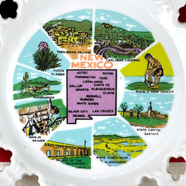 New Mexico state souvenir plate - 1960s road trip souvenir - NextStage Vintage