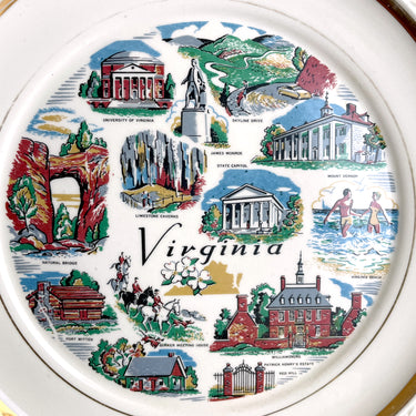 Virginia souvenir state plate - Newport News - 1960s vintage plate wall decor - NextStage Vintage