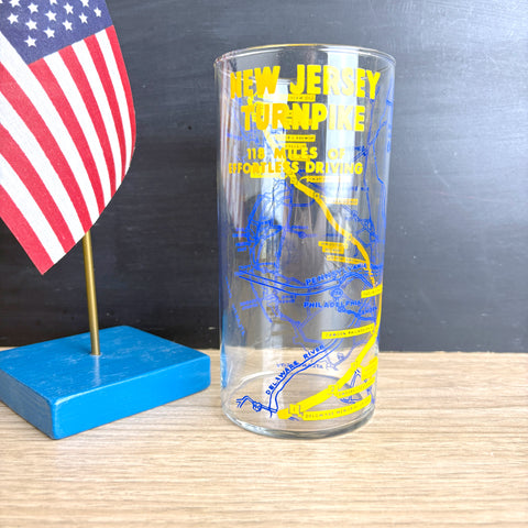 New Jersey Turnpike souvenir glass - 1950s vintage souvenir