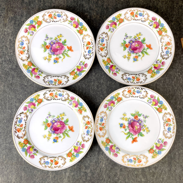 Noritake Dresdena floral side plates - set of 6- 1930s vintage - NextStage Vintage