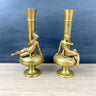 Weighted brass vases with nudes - a pair - antique decor - NextStage Vintage