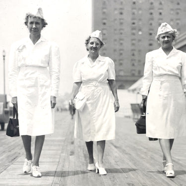 WWII nurses photo - Atlantic City boardwalk - 1948 - NextStage Vintage