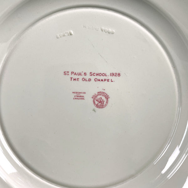 St Paul's School Wedgwood Plate - The Old Chapel - 1950s vintage - NextStage Vintage