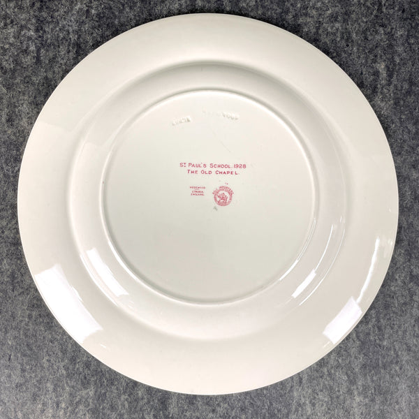 St Paul's School Wedgwood Plate - The Old Chapel - 1950s vintage - NextStage Vintage