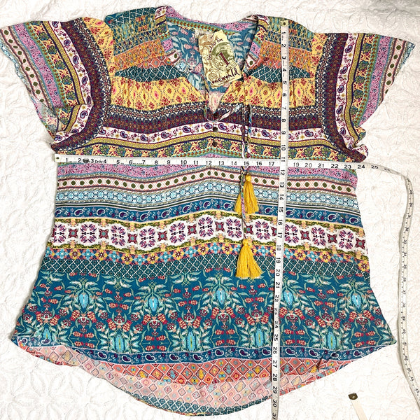 One World bohemian top with tassels - NWT - size 2X - NextStage Vintage