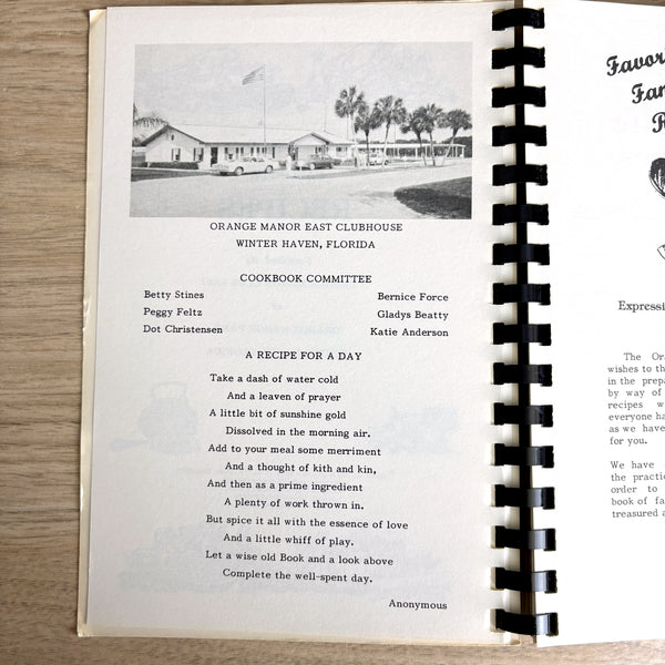 Sharing Recipes Community Cookbook – Orange Manor Club East, Winter Haven FL