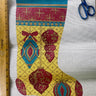 Red, Gold and Blue Ornaments Christmas stocking needlepoint canvas - NextStage Vintage