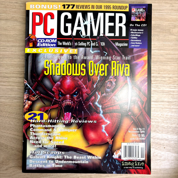 Lot of 12 PC Gamer magazines - 1995 (No CDs) - full year