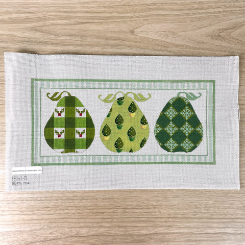 Melissa Shirley Designs holiday pears needlepoint canvas #1461-A1106B - NextStage Vintage