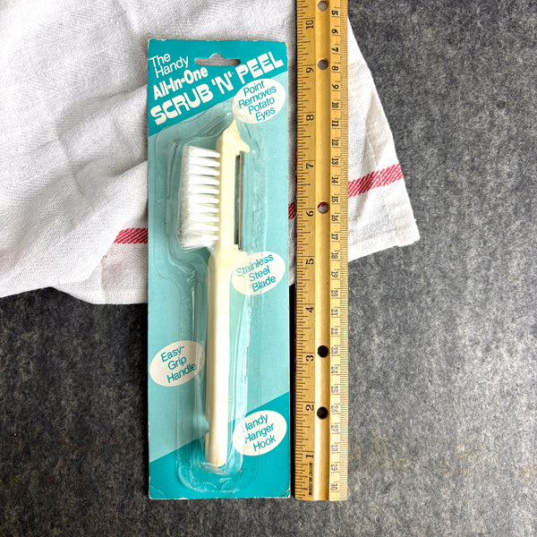 Handy All-In-One Scrub 'N' Peel - unopened 1980s vintage kitchen tool