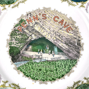 Penn's Cave souvenir plate - 1950s road trip souvenir - NextStage Vintage