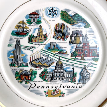 Pennsylvania state souvenir plate - vintage road trip souvenir - NextStage Vintage