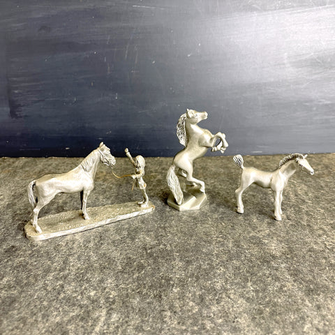 Pewter horse miniatures - Kraczkowski, Hudson, C.A.T - 1980s vintage